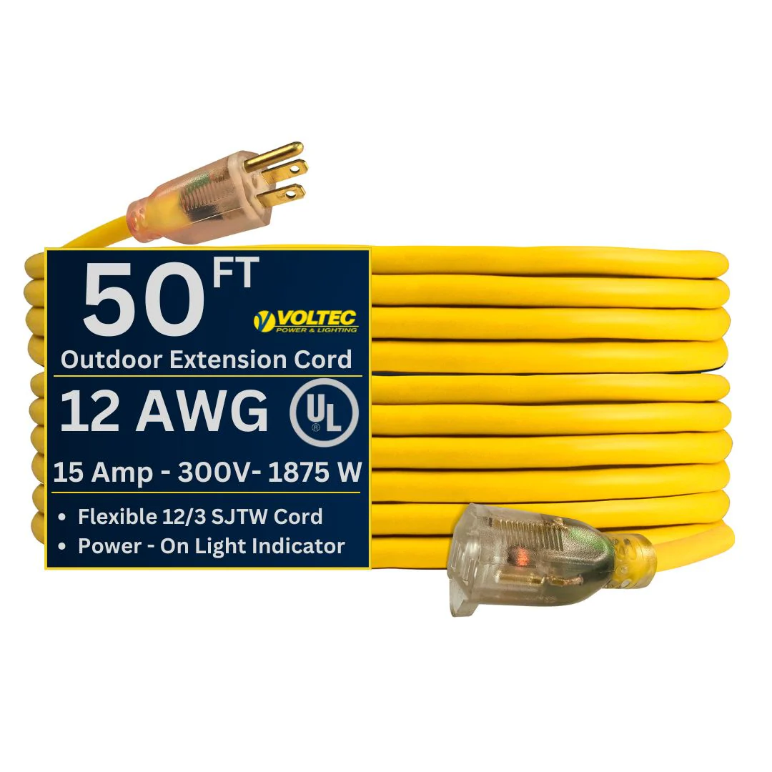 Voltec Electrical Cord 12/3 50' w/Lighted Ends